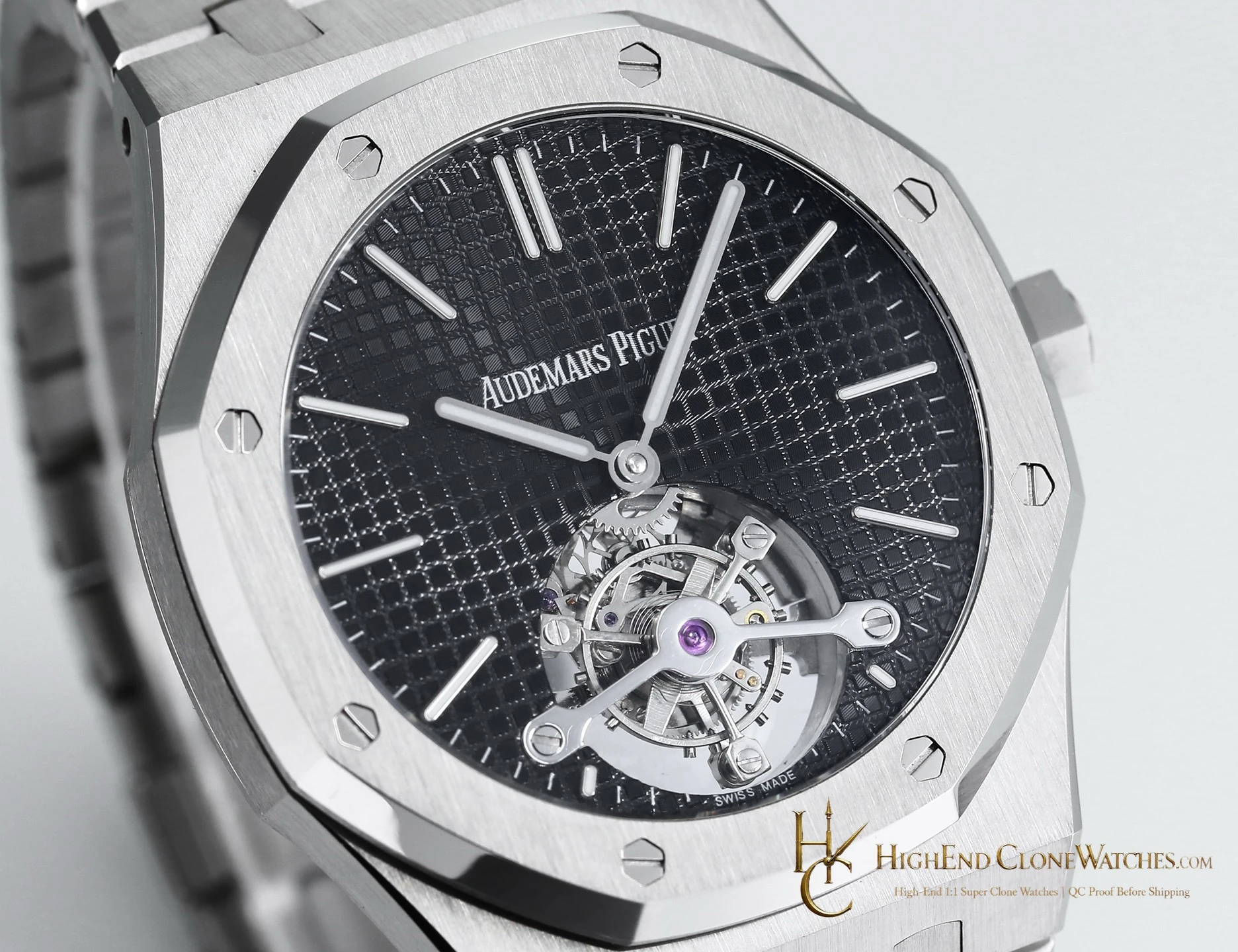 Audemars Piguet Royal Oak 26512ST Black Tourbillon Dial 41mm super clone watch side case profile