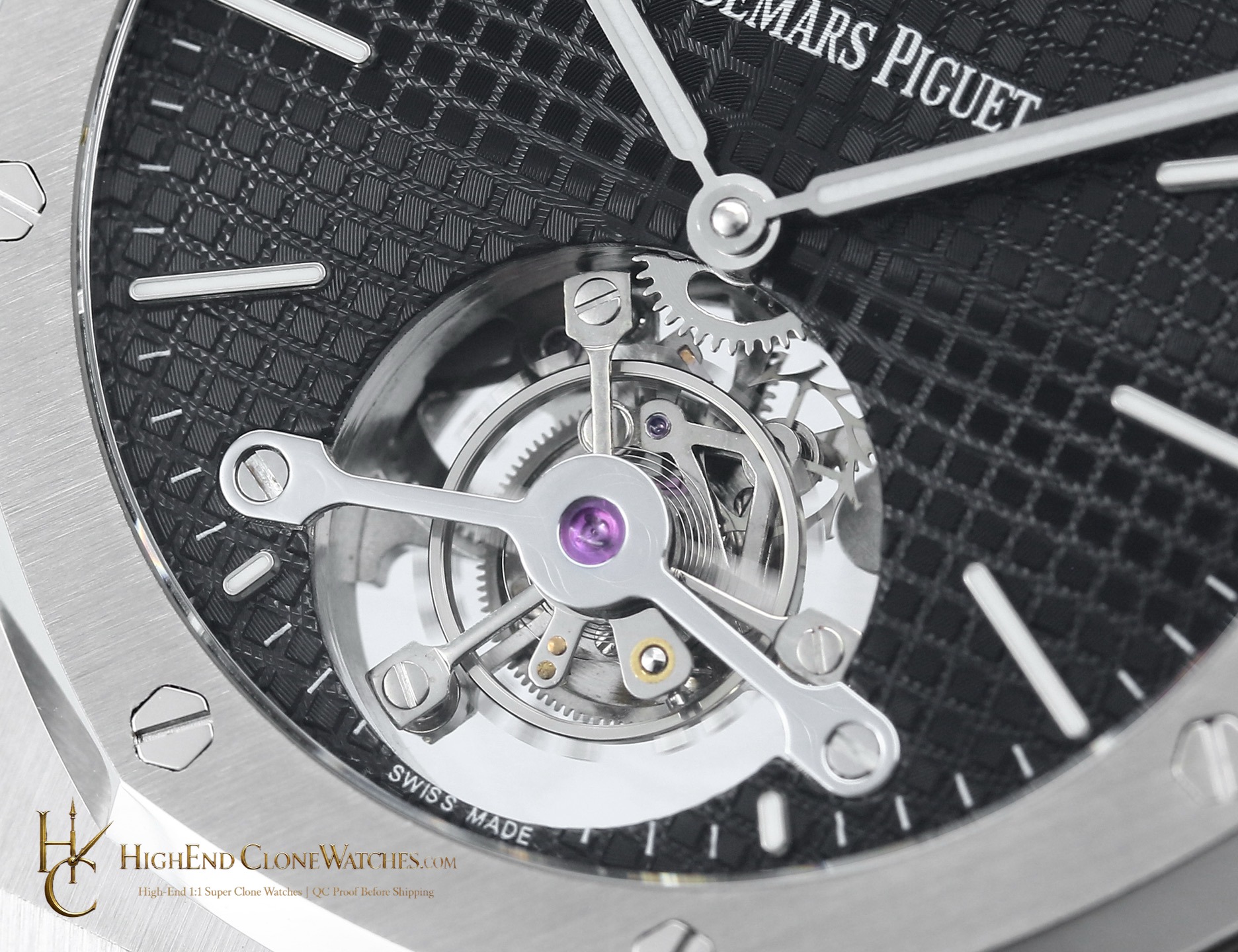 Audemars Piguet Royal Oak 26512ST Black Tourbillon Dial 41mm super clone watch bracelet or strap fit