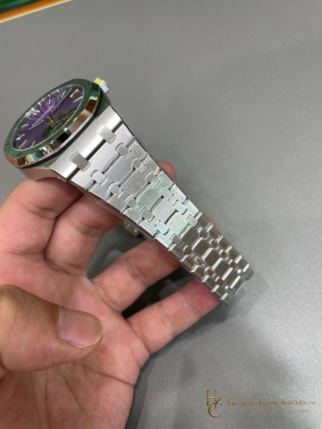 Audemars Piguet Royal Oak 26522ST Purple Tourbillon Dial 41mm super clone watch bracelet or strap fit