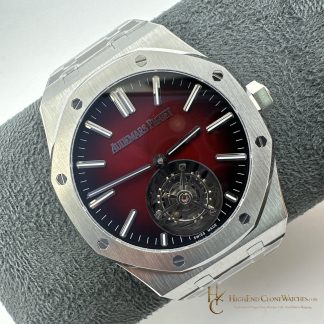 Audemars Piguet Royal Oak 26730ST Smoked Burgundy Tourbillon Dial 41mm super clone watch dial detail