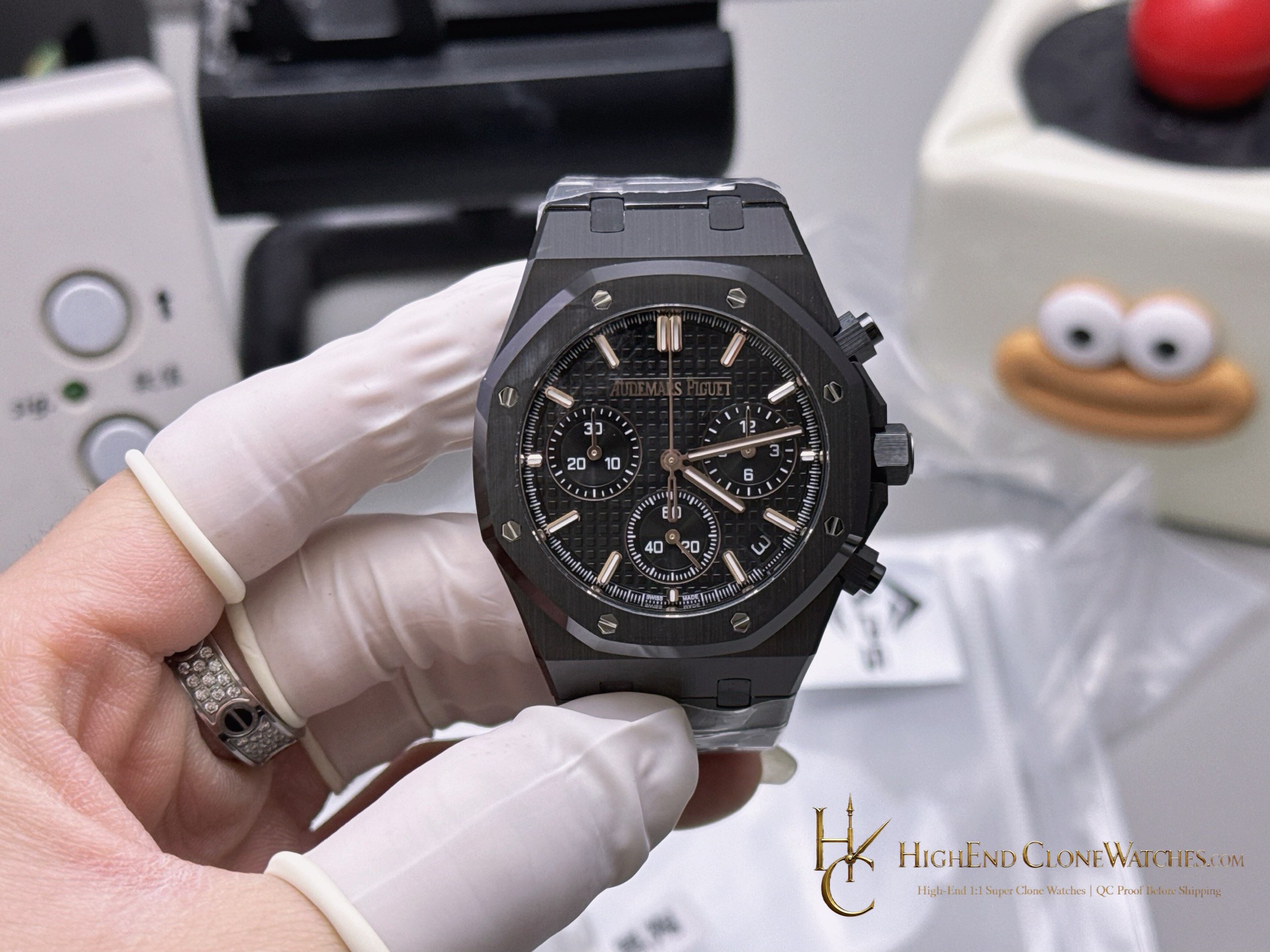 Audemars Piguet Royal Oak All Black Dial 26240 Selfwinding Chronograph super clone watch front view