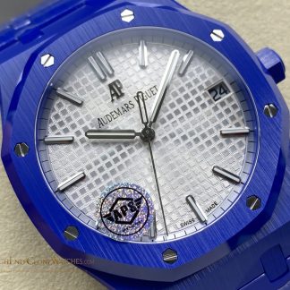 Audemars Piguet Royal Oak Blue Ceramic 15500 White Dial super clone watch dial detail