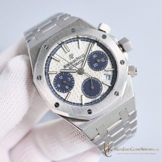 Audemars Piguet Royal Oak Chronograph 26315ST.OO.1256ST.01 Silver&Blue Dial 38mm super clone watch dial detail