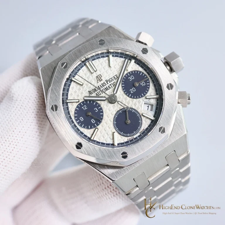 Audemars Piguet Royal Oak Chronograph 26315ST.OO.1256ST.01 Silver&Blue Dial 38mm super clone watch dial detail