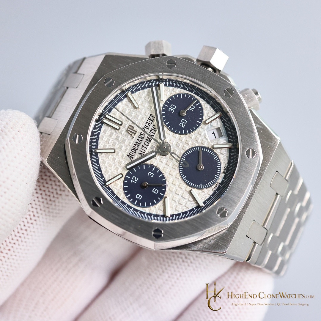 Audemars Piguet Royal Oak Chronograph 26315ST.OO.1256ST.01 Silver&Blue Dial 38mm super clone watch side case profile
