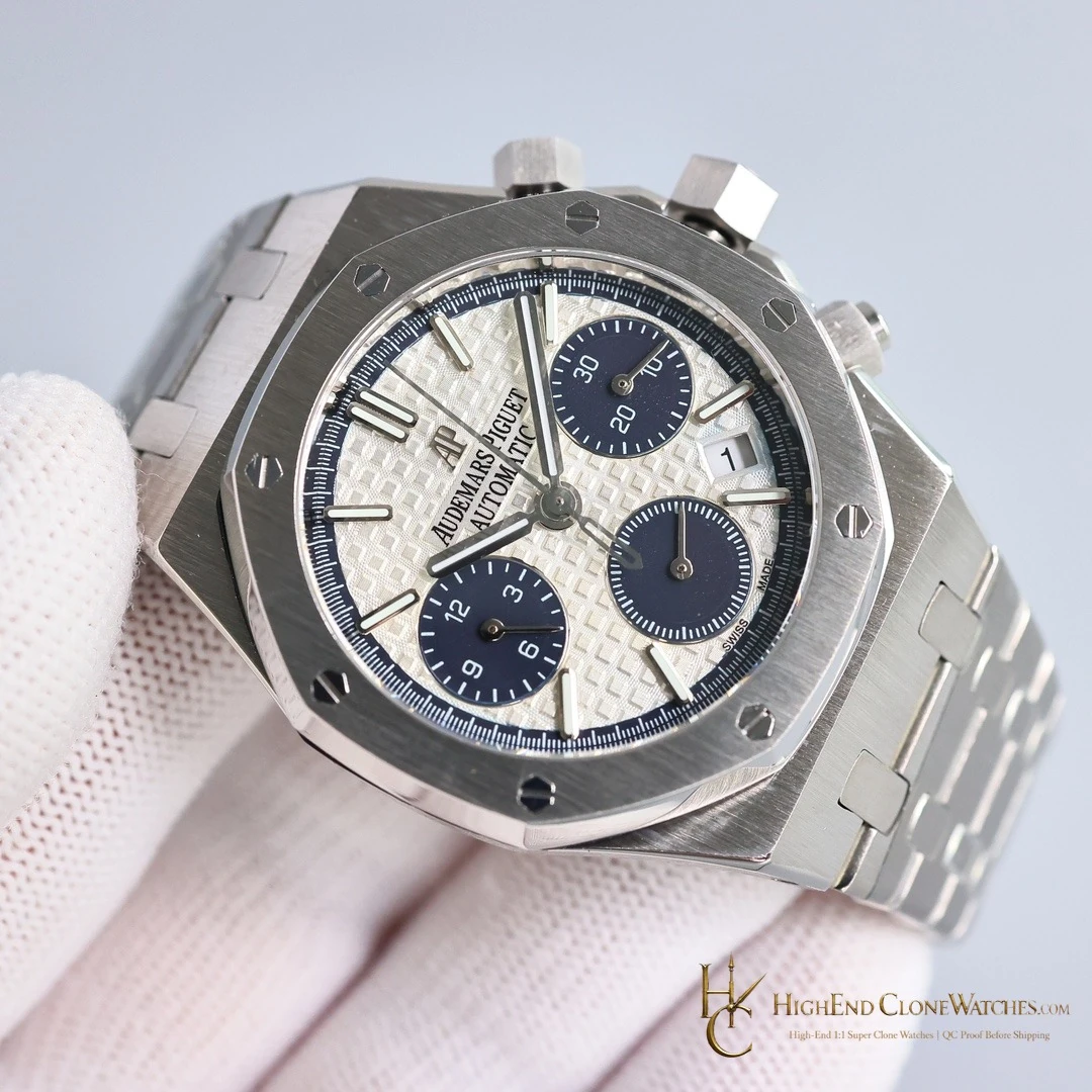 Audemars Piguet Royal Oak Chronograph 26315ST.OO.1256ST.01 Silver&Blue Dial 38mm super clone watch side case profile