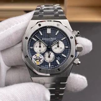 Audemars Piguet Royal Oak Chronograph 26331ST.OO.1220ST.01 Blue & Silver Dial 41mm super clone watch front view