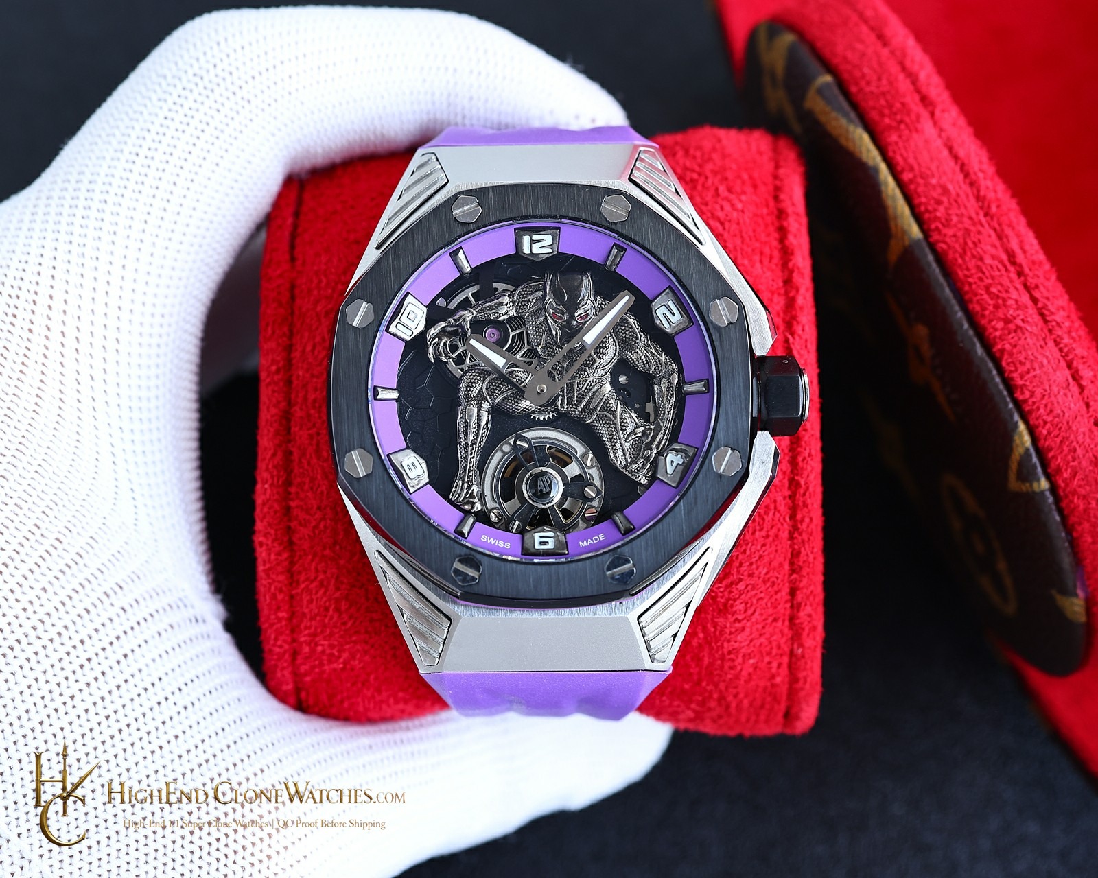 Audemars Piguet Royal Oak Concept Black Panther Flying Tourbillon 26620IO 42mm super clone watch front view