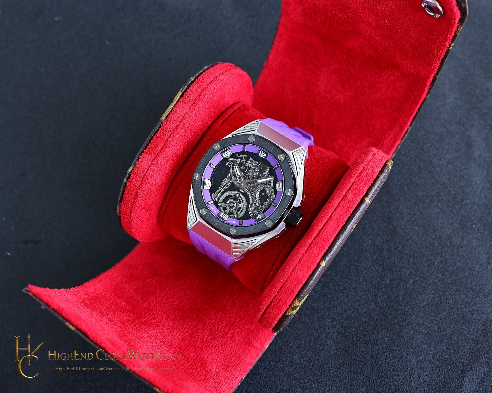 Audemars Piguet Royal Oak Concept Black Panther Flying Tourbillon 26620IO 42mm super clone watch dial detail