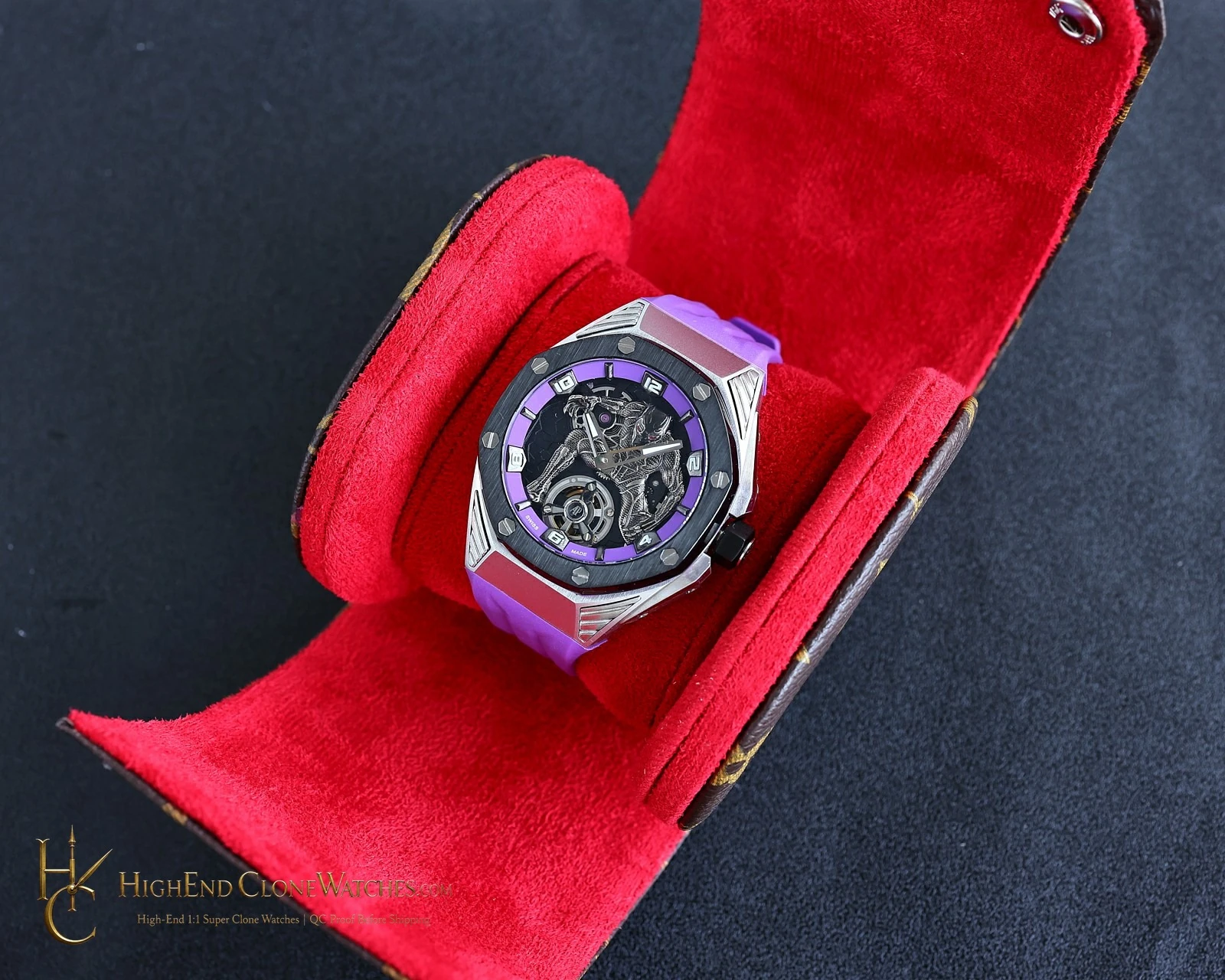 Audemars Piguet Royal Oak Concept Black Panther Flying Tourbillon 26620IO 42mm super clone watch dial detail