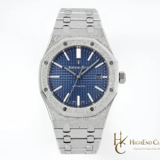 Audemars Piguet Royal Oak Frost 15400 Blue Dial super clone watch front view