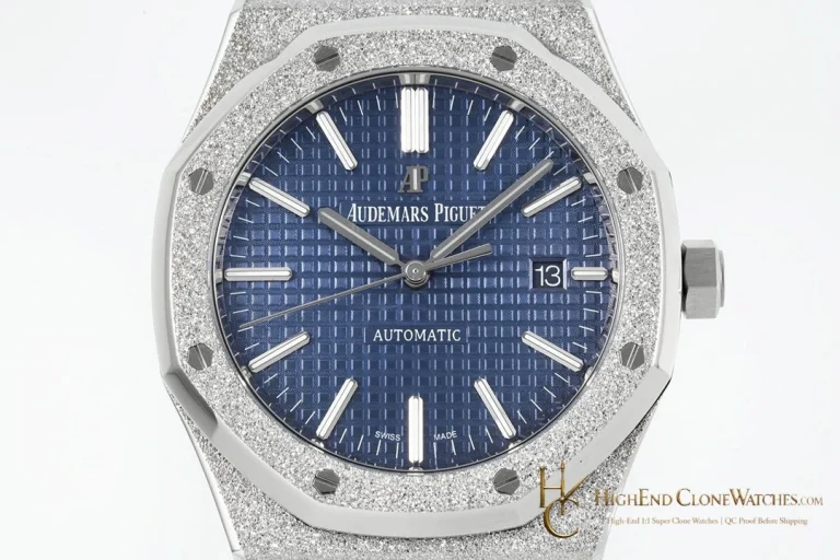 Audemars Piguet Royal Oak Frost 15400 Blue Dial super clone watch dial detail