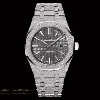 Audemars Piguet Royal Oak Frost 15400 Grey Dial super clone watch front view