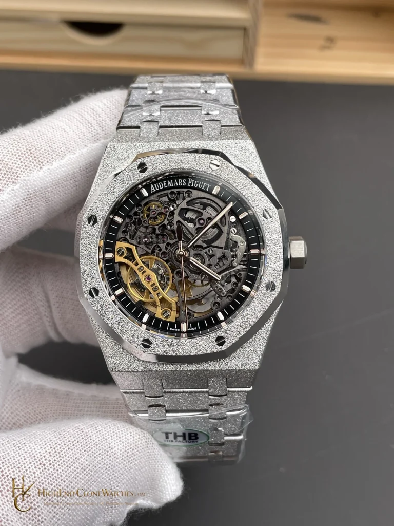 Audemars Piguet Royal Oak Frost 15407 Skeleton Dial super clone watch front view