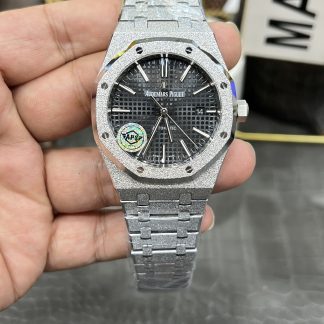 Audemars Piguet Royal Oak Frost 15454BC Black Dial 37mm super clone watch front view