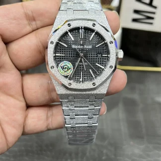 Audemars Piguet Royal Oak Frost 15454BC Black Dial 37mm super clone watch front view