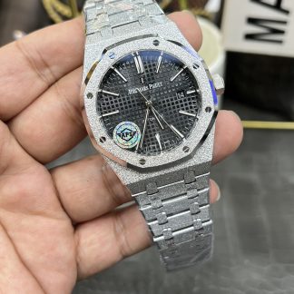 Audemars Piguet Royal Oak Frost 15454BC Black Dial 37mm super clone watch dial detail