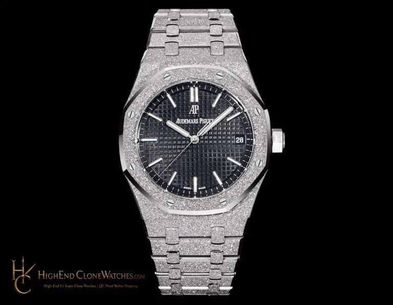 Audemars Piguet Royal Oak Frost 15500 Black Dial super clone watch front view