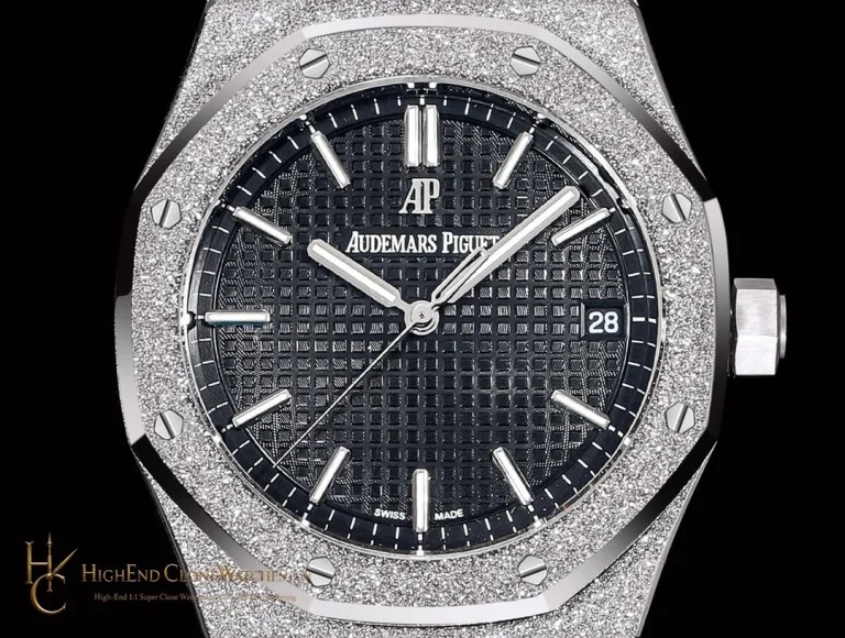 Audemars Piguet Royal Oak Frost 15500 Black Dial super clone watch dial detail