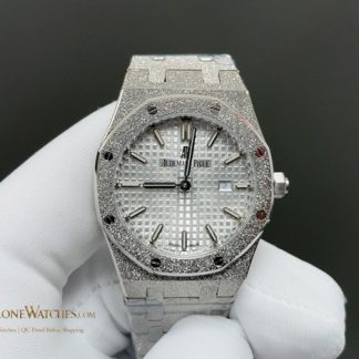 Audemars Piguet Royal Oak Frost 15500 White Dial super clone watch front view