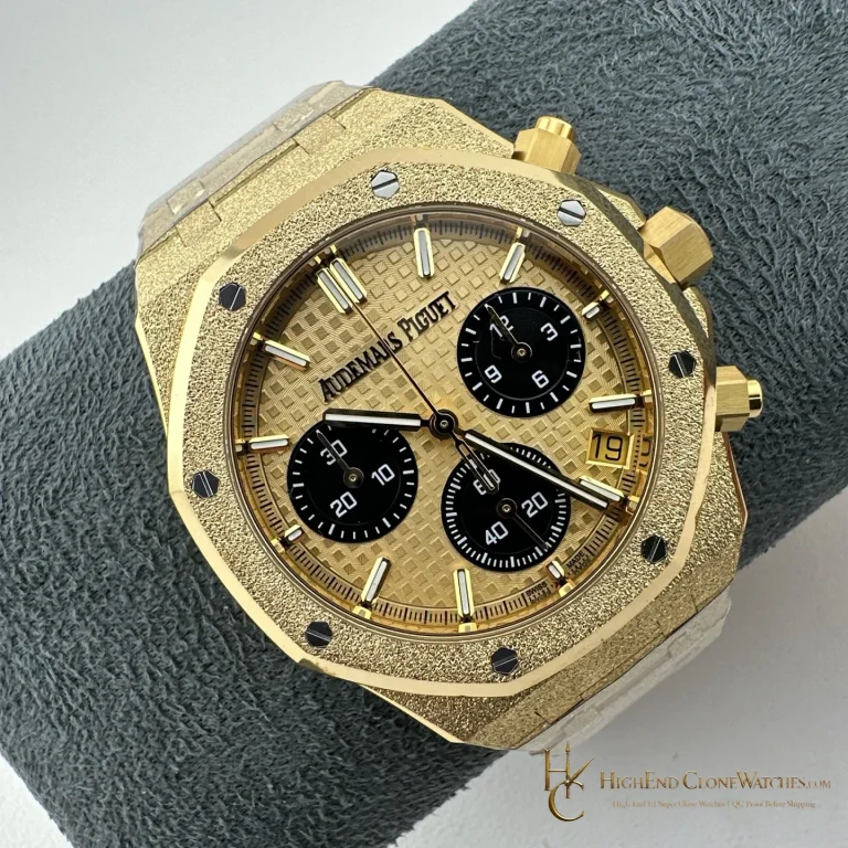 Audemars Piguet Royal Oak Gold Dial 26240BA Selfwinding Chronograph super clone watch dial detail