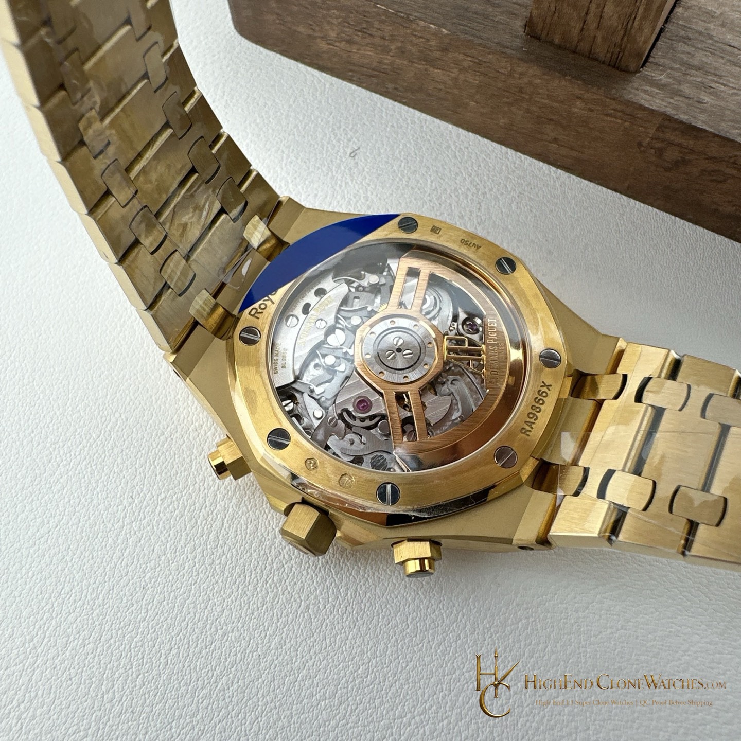 Audemars Piguet Royal Oak Gold Dial 26240BA Selfwinding Chronograph super clone watch wrist shot