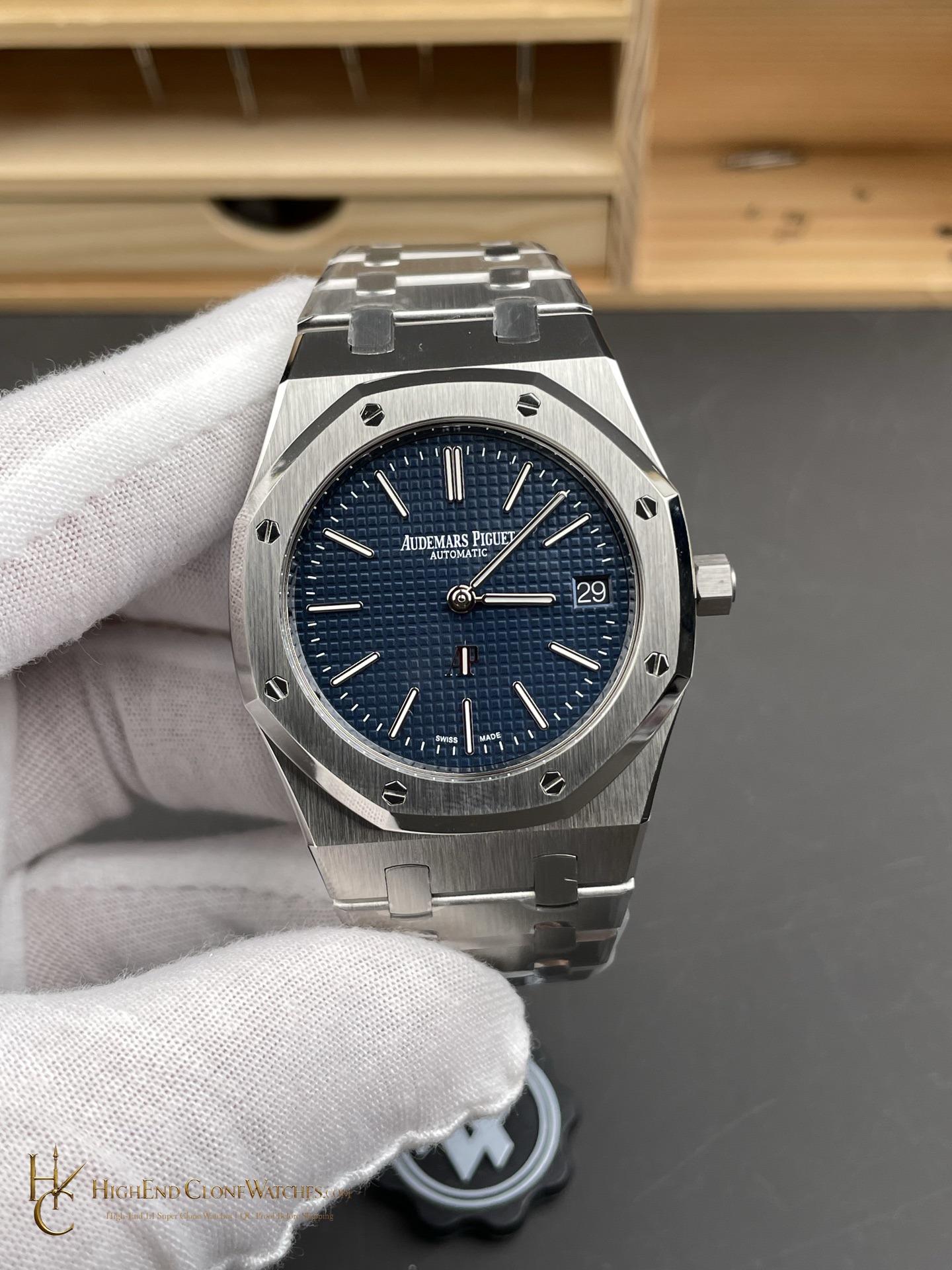 Audemars Piguet Royal Oak Jumbo Extra-Thin 15202ST 39mm super clone watch front view
