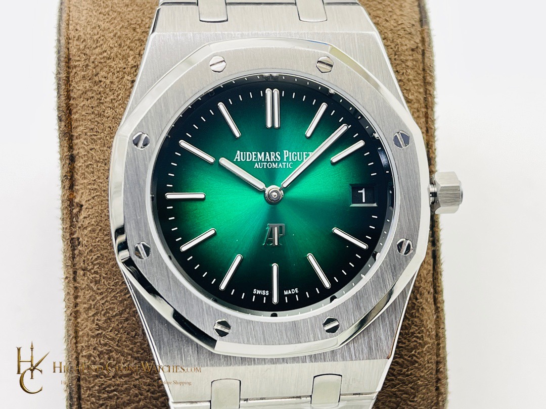 Audemars Piguet Royal OakJumbo Extra-Thin 16202 Gradient Green Dial 39mm super clone watch side case profile