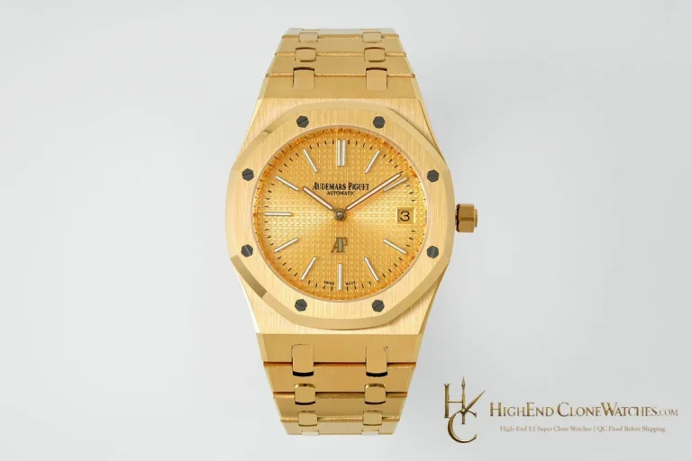 Audemars Piguet Royal Oak Jumbo Extra-Thin Gold Dial 15202BA 39mm super clone watch front view
