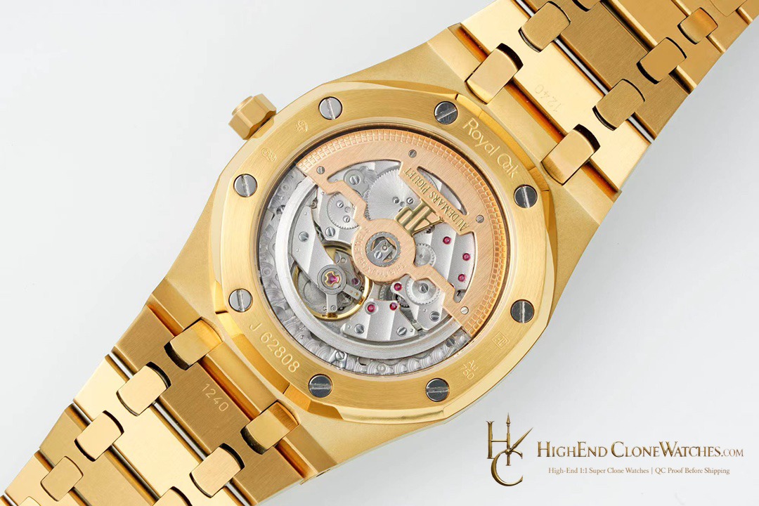 Audemars Piguet Royal Oak Jumbo Extra-Thin Gold Dial 15202BA 39mm super clone watch angled view