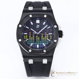 Audemars Piguet Royal Oak Offshore 15600 44mm Black Music Dial super clone watch front view