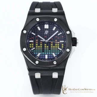 Audemars Piguet Royal Oak Offshore 15600 44mm Black Music Dial super clone watch front view