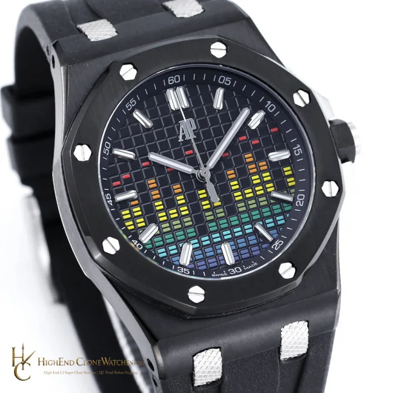 Audemars Piguet Royal Oak Offshore 15600 44mm Black Music Dial super clone watch dial detail