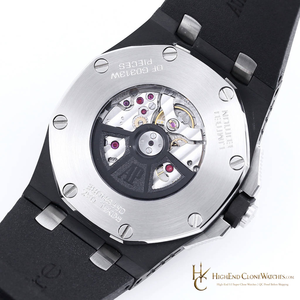 Audemars Piguet Royal Oak Offshore 15600 44mm Black Music Dial super clone watch wrist shot