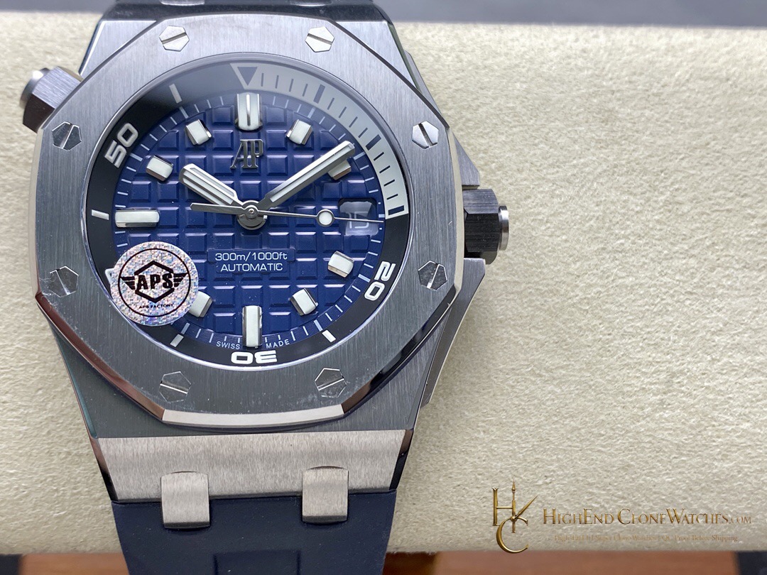 Audemars Piguet Royal Oak Offshore 15720 Blue Dial super clone watch front view