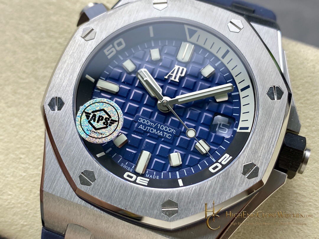 Audemars Piguet Royal Oak Offshore 15720 Blue Dial super clone watch bezel detail