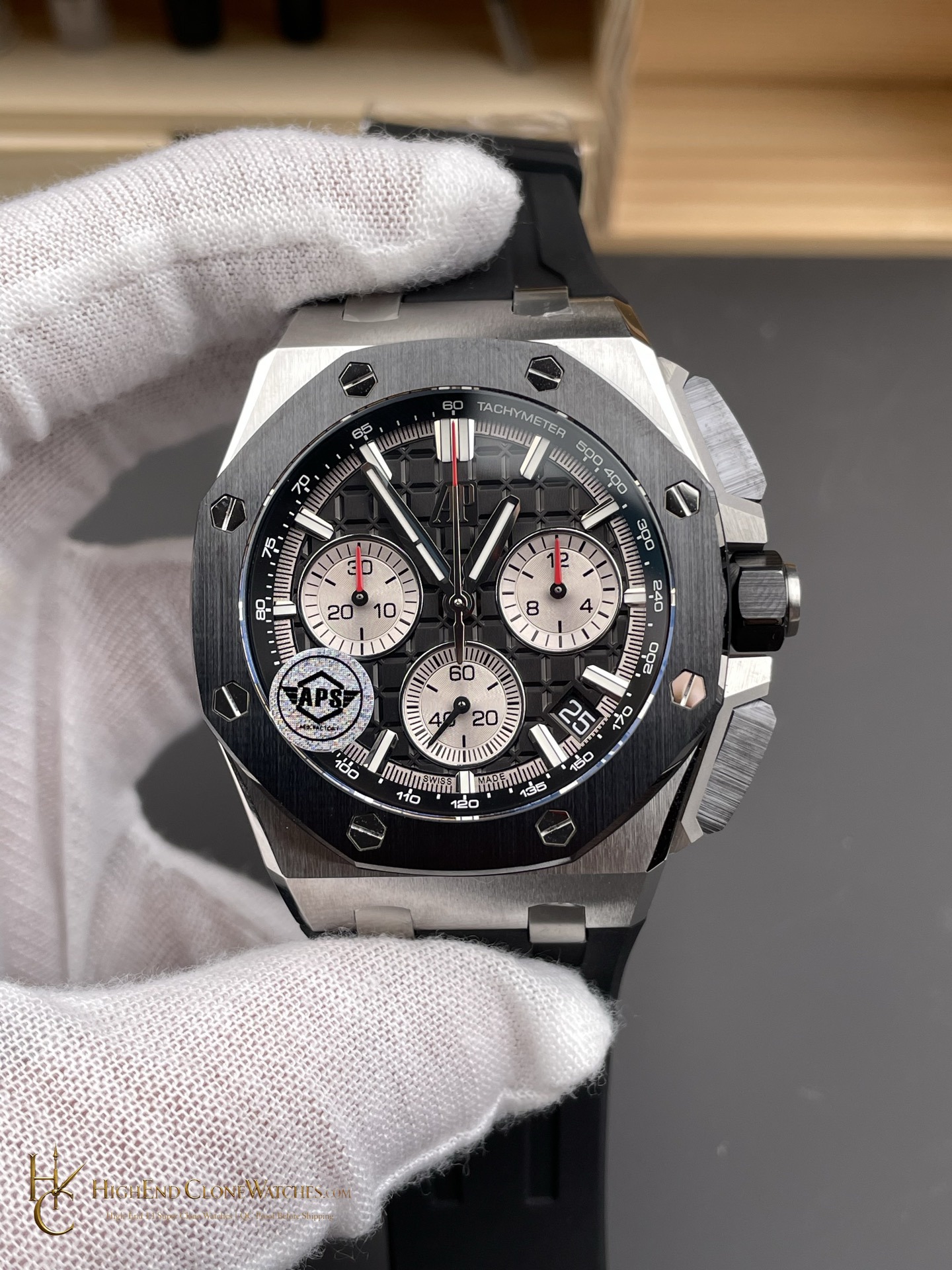 Audemars Piguet Royal Oak Offshore Black Dial 26420 Selfwinding Chronograph super clone watch front view