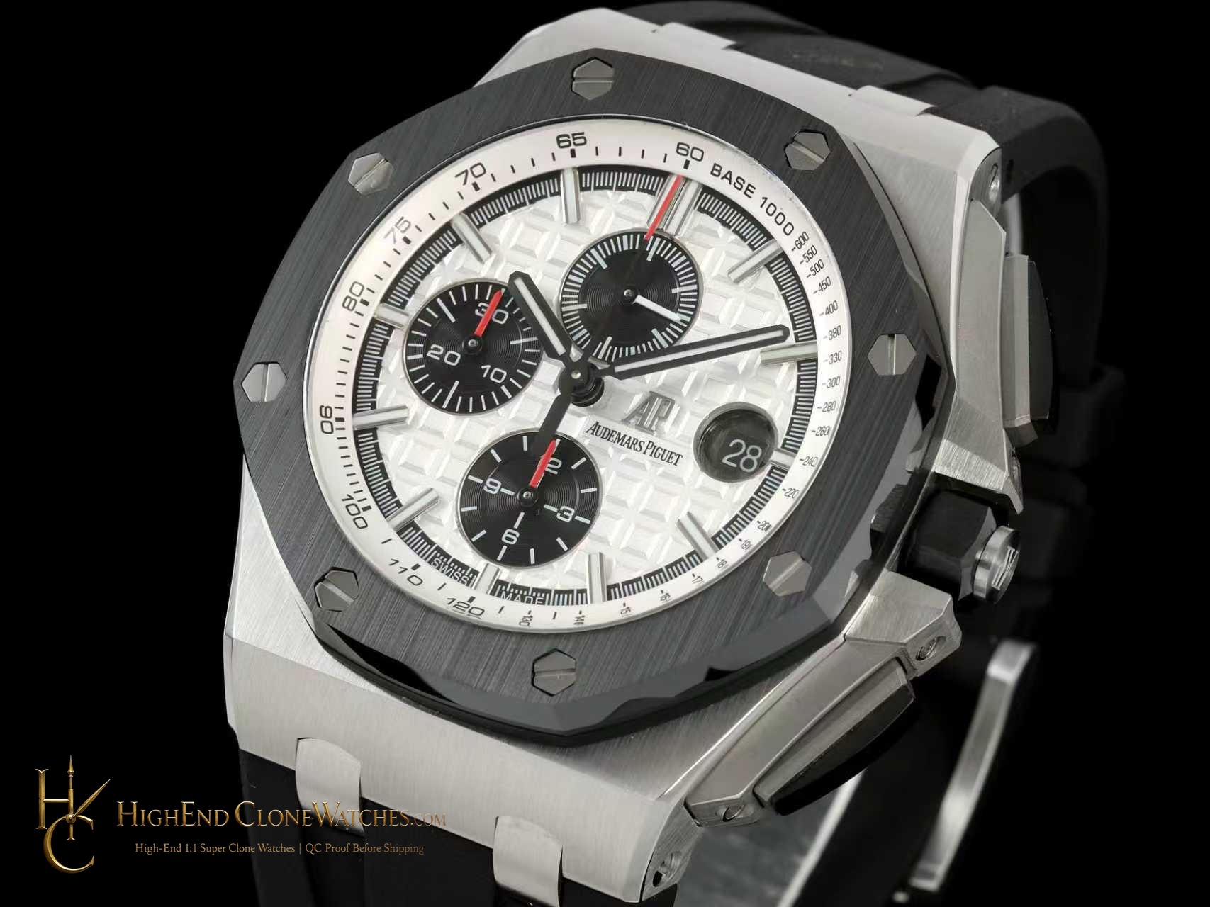 Audemars Piguet Royal Oak Offshore Chronograph 26400SO 44mm super clone watch bezel detail