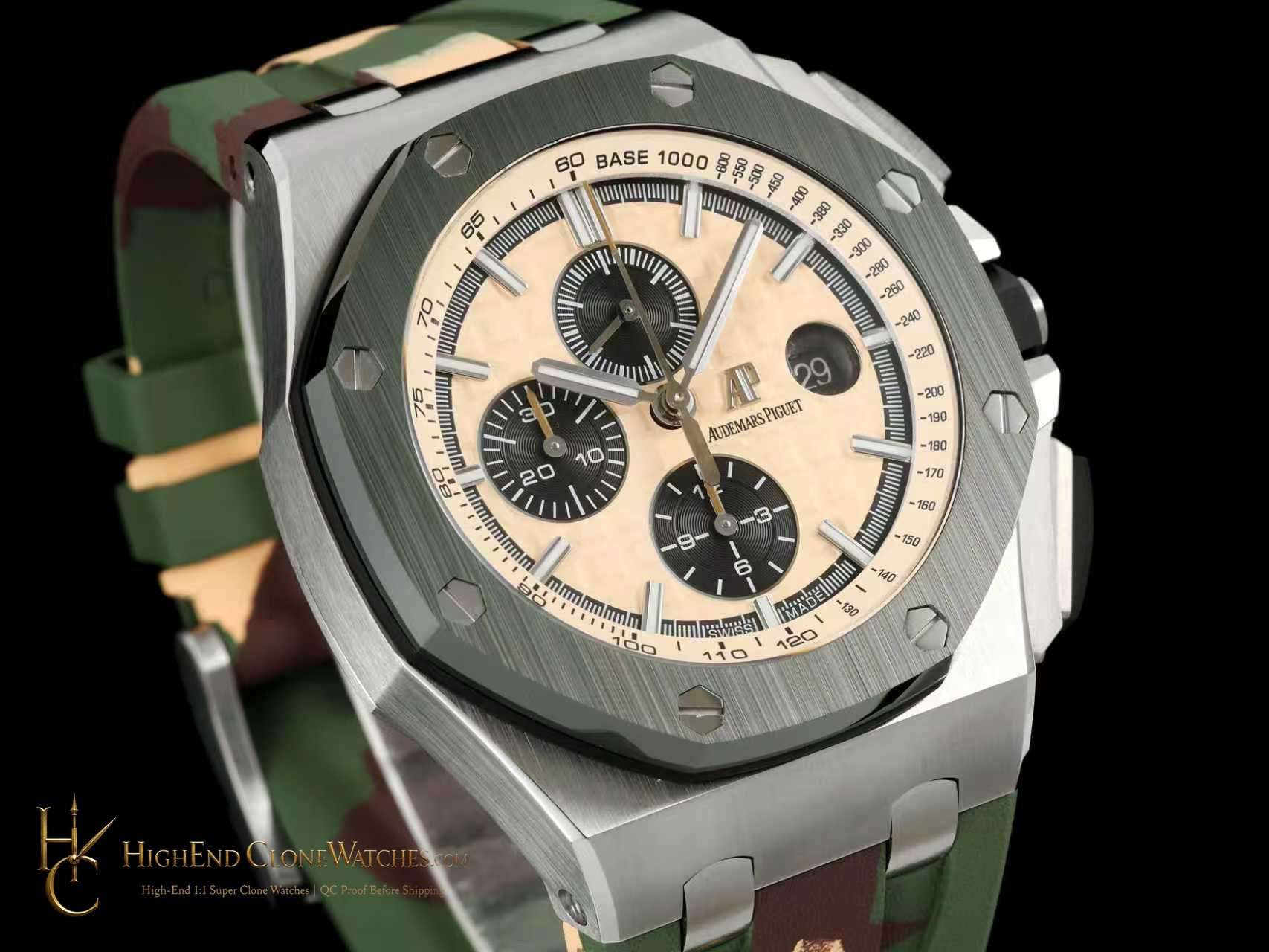 Audemars Piguet Royal Oak Offshore Chronograph Champagne Dial 26400SO 44mm super clone watch dial detail