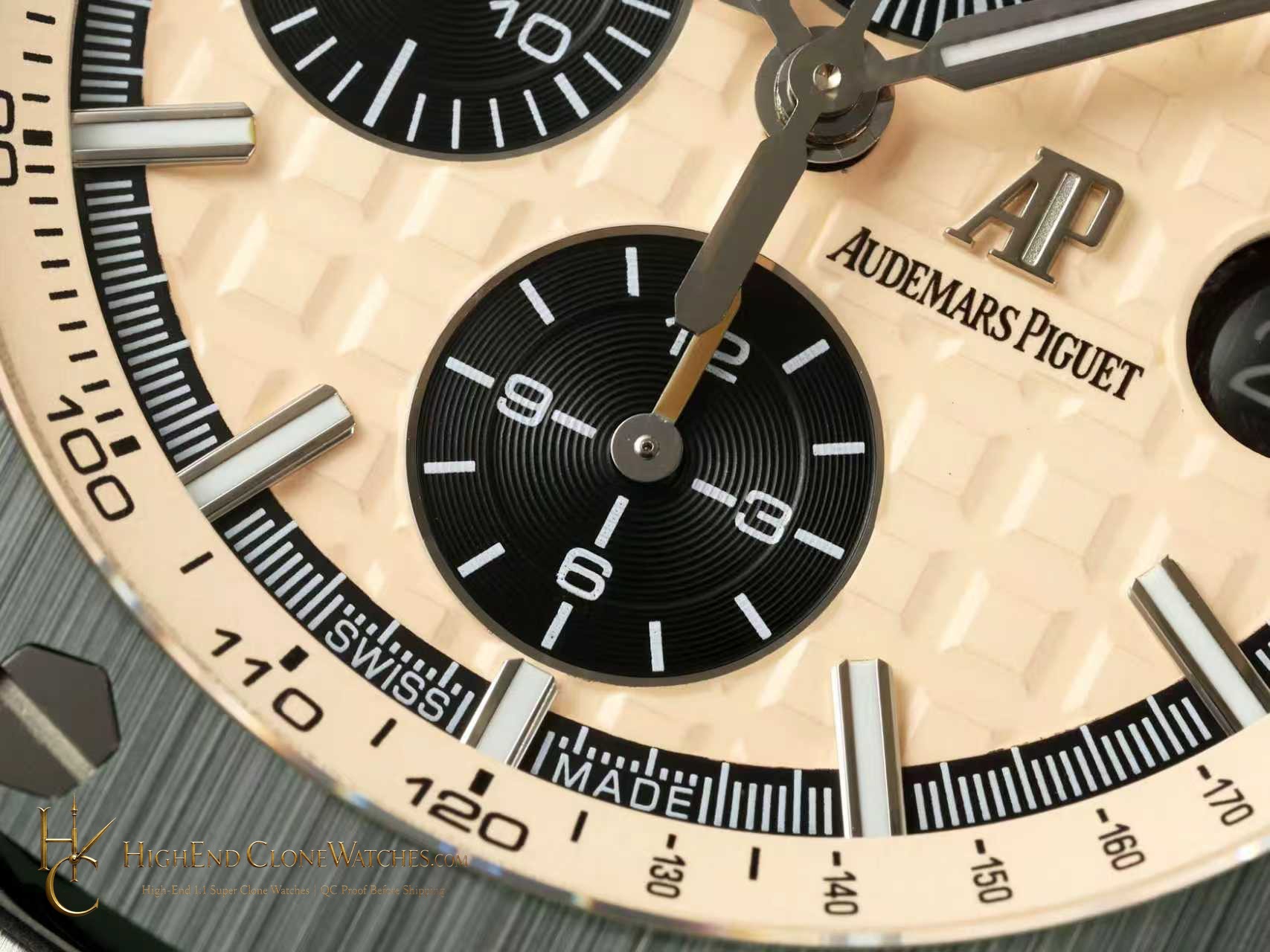 Audemars Piguet Royal Oak Offshore Chronograph Champagne Dial 26400SO 44mm super clone watch bracelet or strap fit