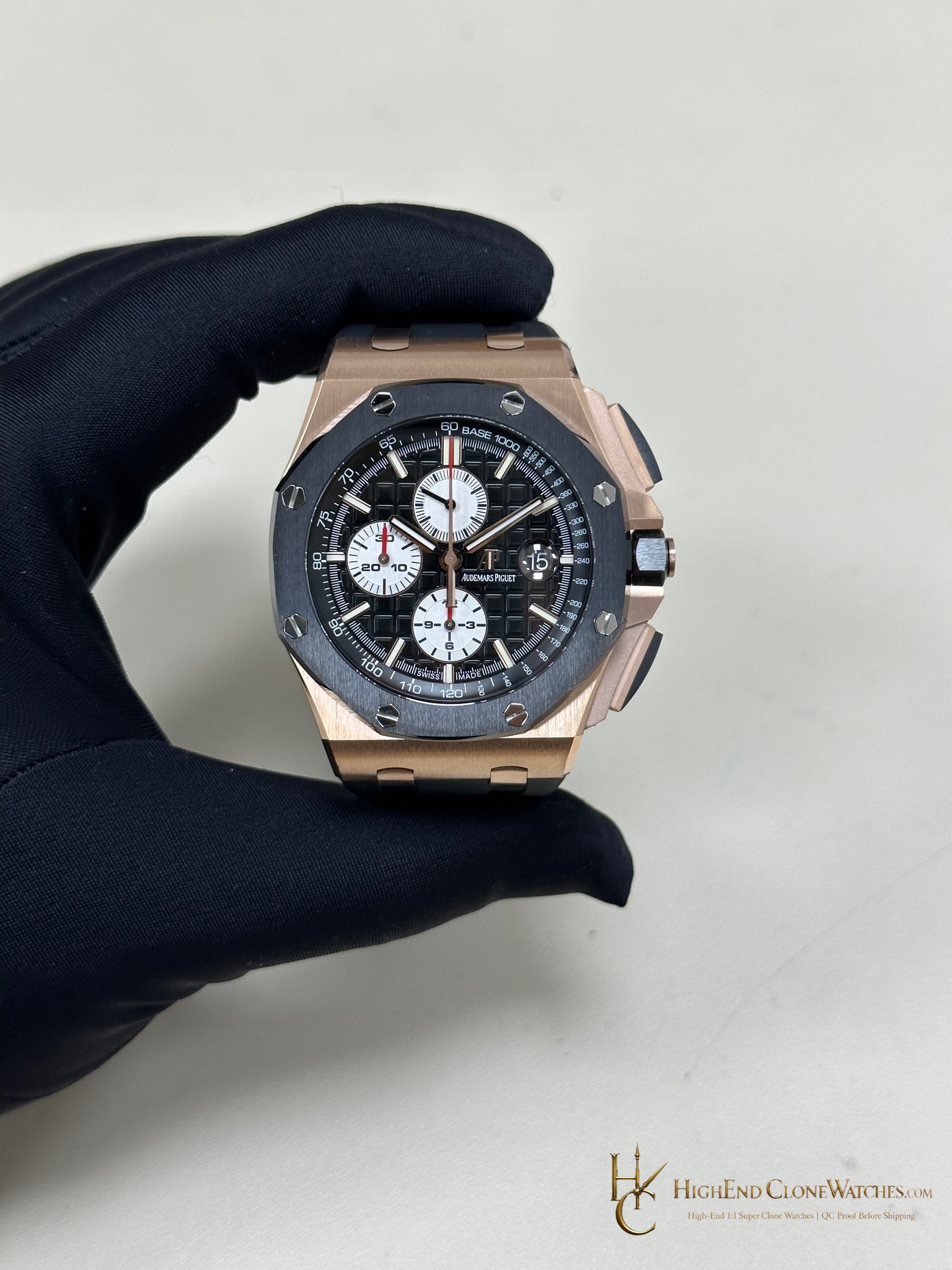 Audemars Piguet Royal Oak Offshore Chronograph Rose Gold 26400RO 44mm super clone watch front view