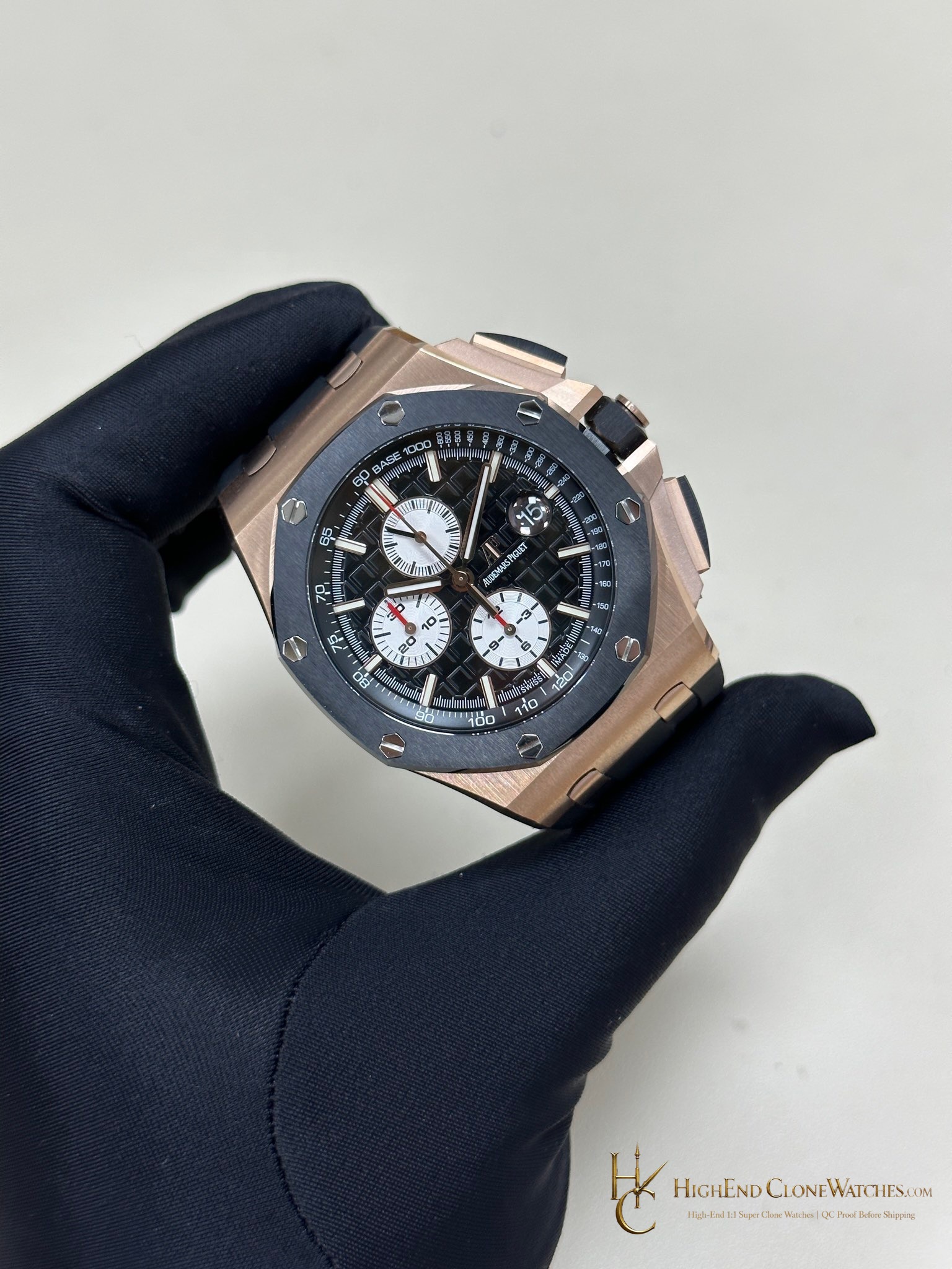 Audemars Piguet Royal Oak Offshore Chronograph Rose Gold 26400RO 44mm super clone watch dial detail