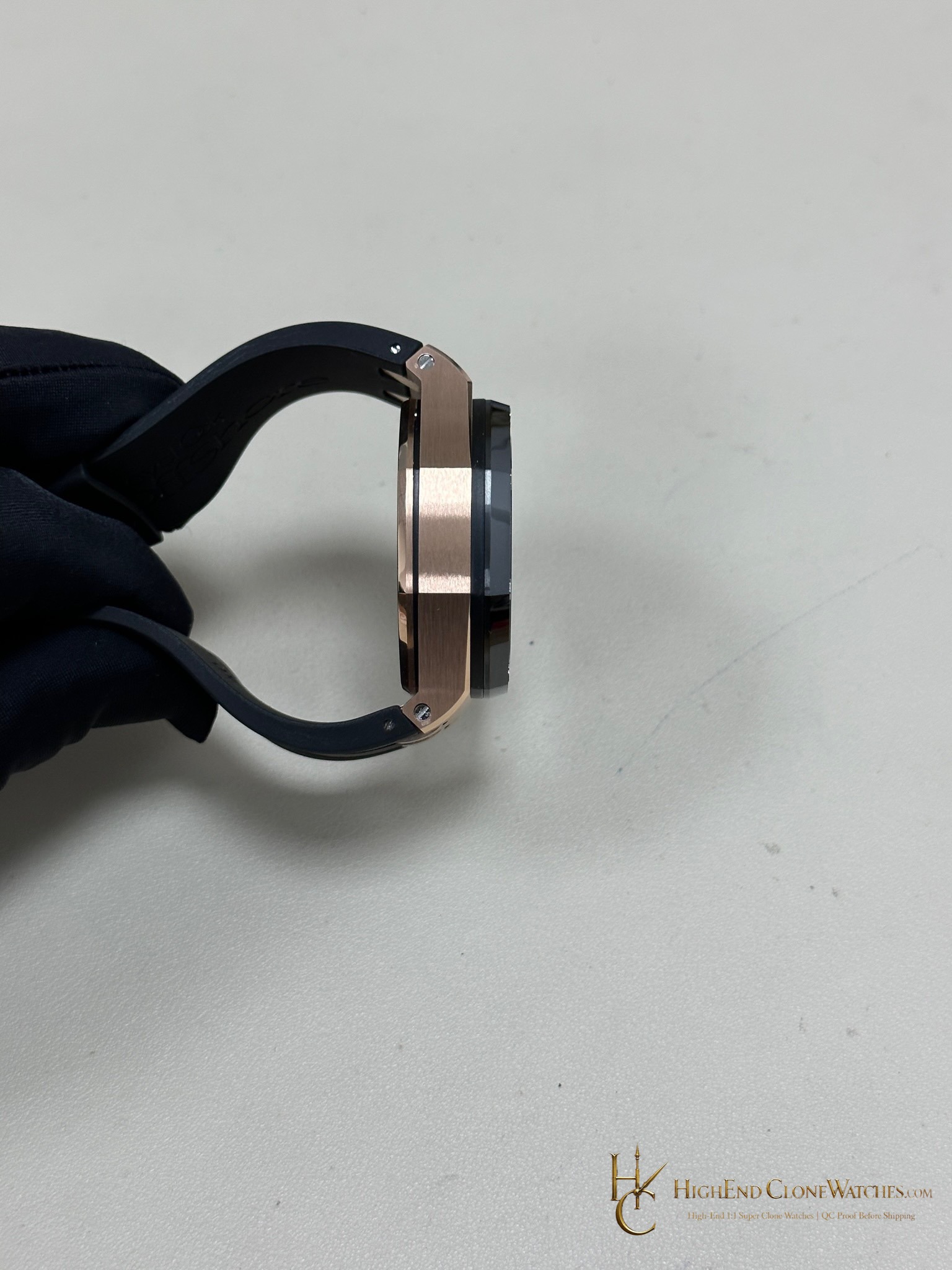 Audemars Piguet Royal Oak Offshore Chronograph Rose Gold 26400RO 44mm super clone watch side case profile