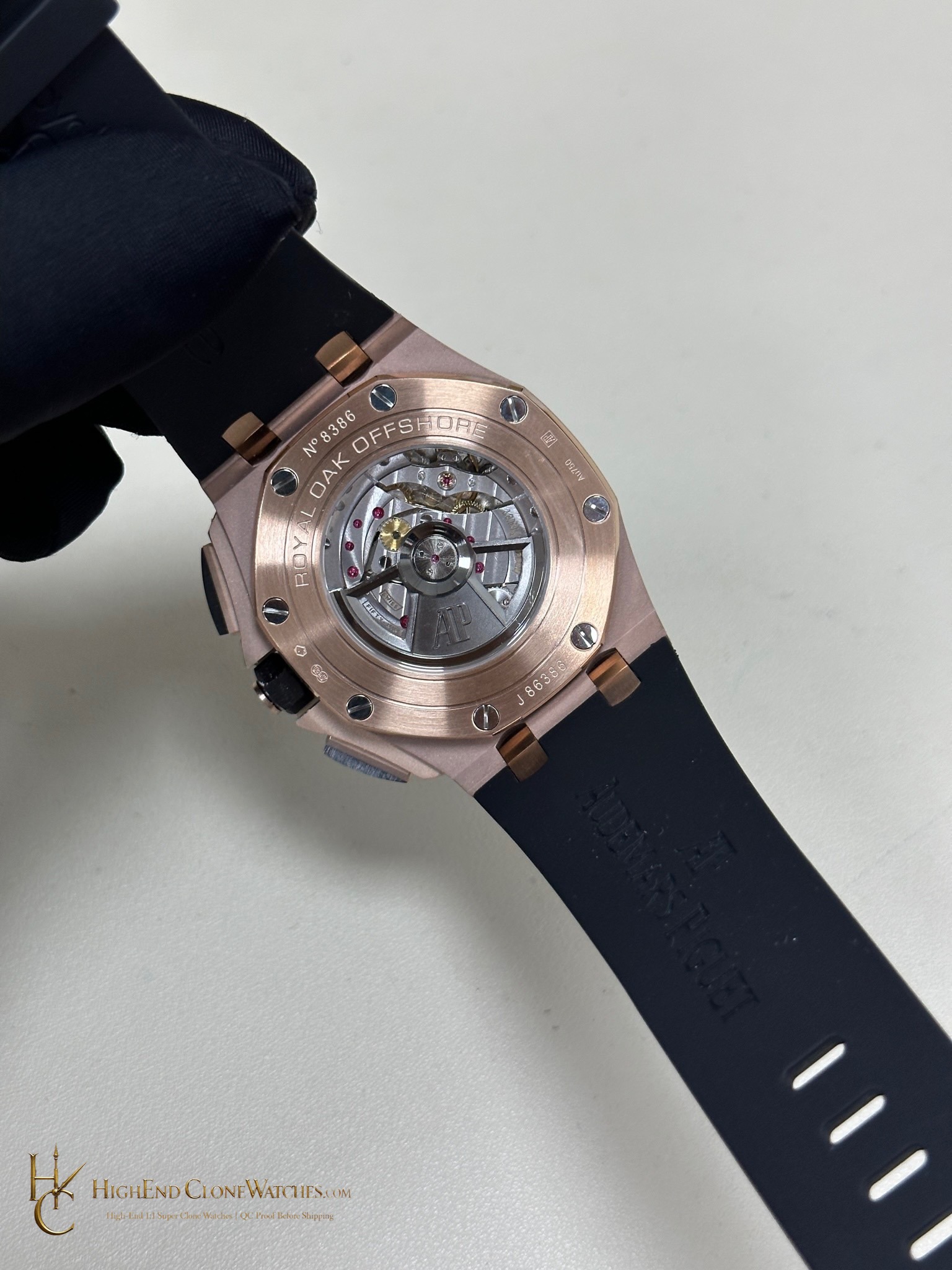 Audemars Piguet Royal Oak Offshore Chronograph Rose Gold 26400RO 44mm super clone watch bracelet or strap fit