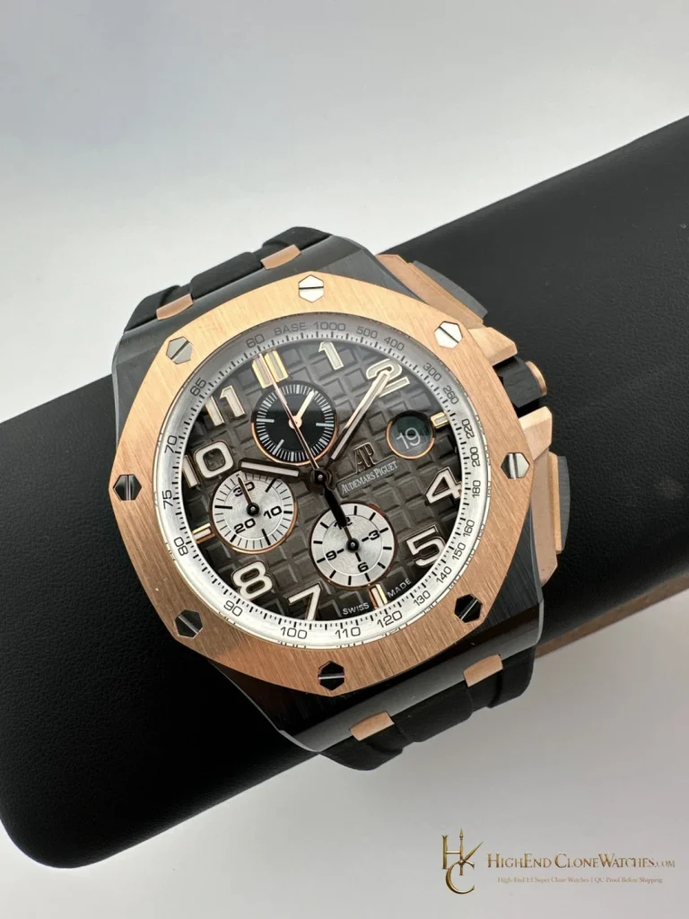 Audemars Piguet Royal Oak Offshore Chronograph Rose Gold 26405NR 44mm super clone watch dial detail