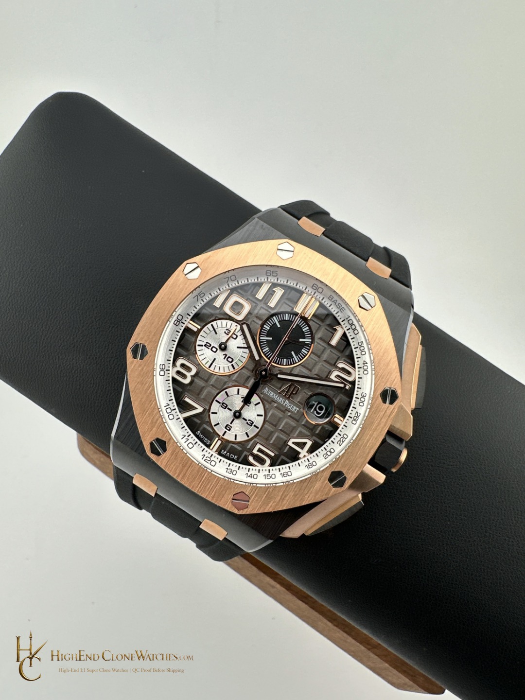 Audemars Piguet Royal Oak Offshore Chronograph Rose Gold 26405NR 44mm super clone watch caseback detail