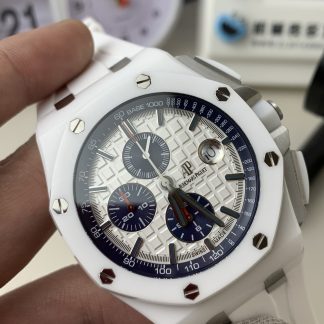 Audemars Piguet Royal Oak Offshore Chronograph White Ceramic 26402CB 44mm super clone watch dial detail