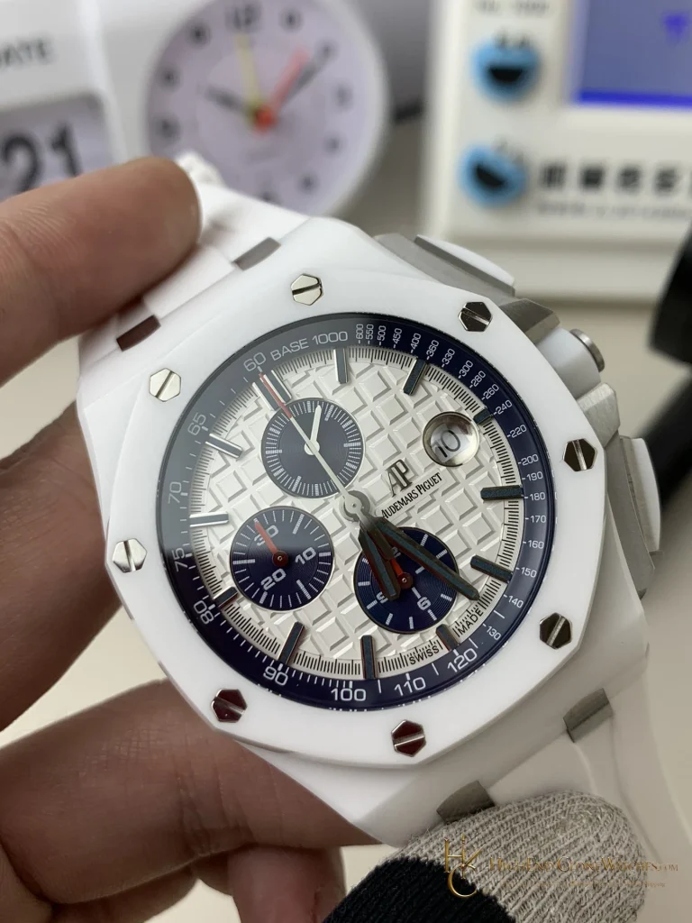 Audemars Piguet Royal Oak Offshore Chronograph White Ceramic 26402CB 44mm super clone watch dial detail