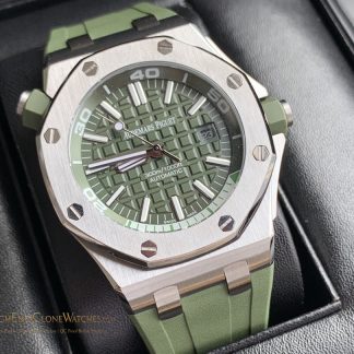 Audemars Piguet Royal Oak Offshore Diver 15710 Green Dial super clone watch front view