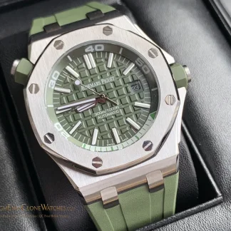 Audemars Piguet Royal Oak Offshore Diver 15710 Green Dial super clone watch front view